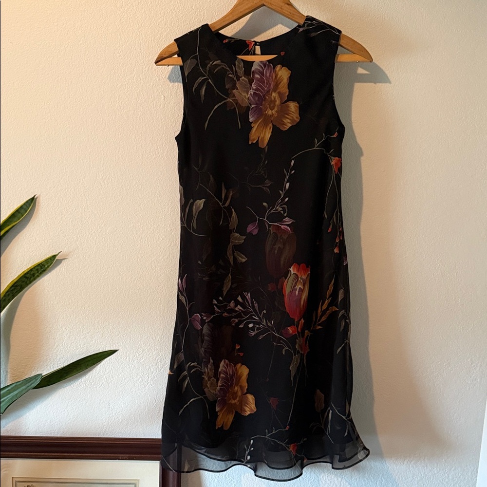 Stevens Floral Sleeveless Black Dress Size 8